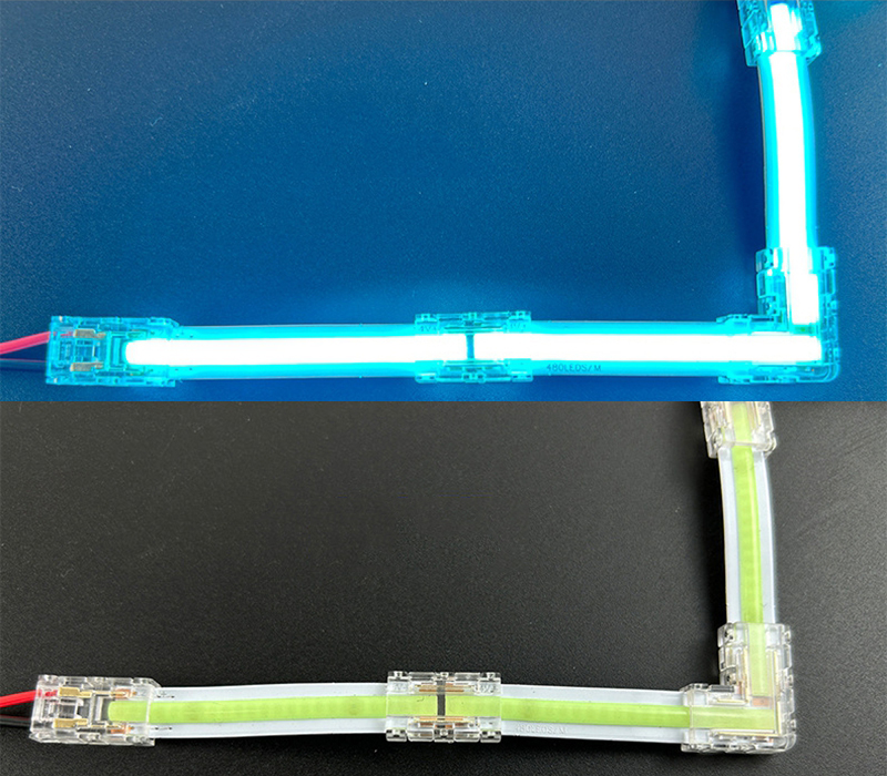 5/12/24V L-shaped corner connector LED strip connector solder-free buckle COB strip connector 2 Pin 3 Pin 4 Pin transparent