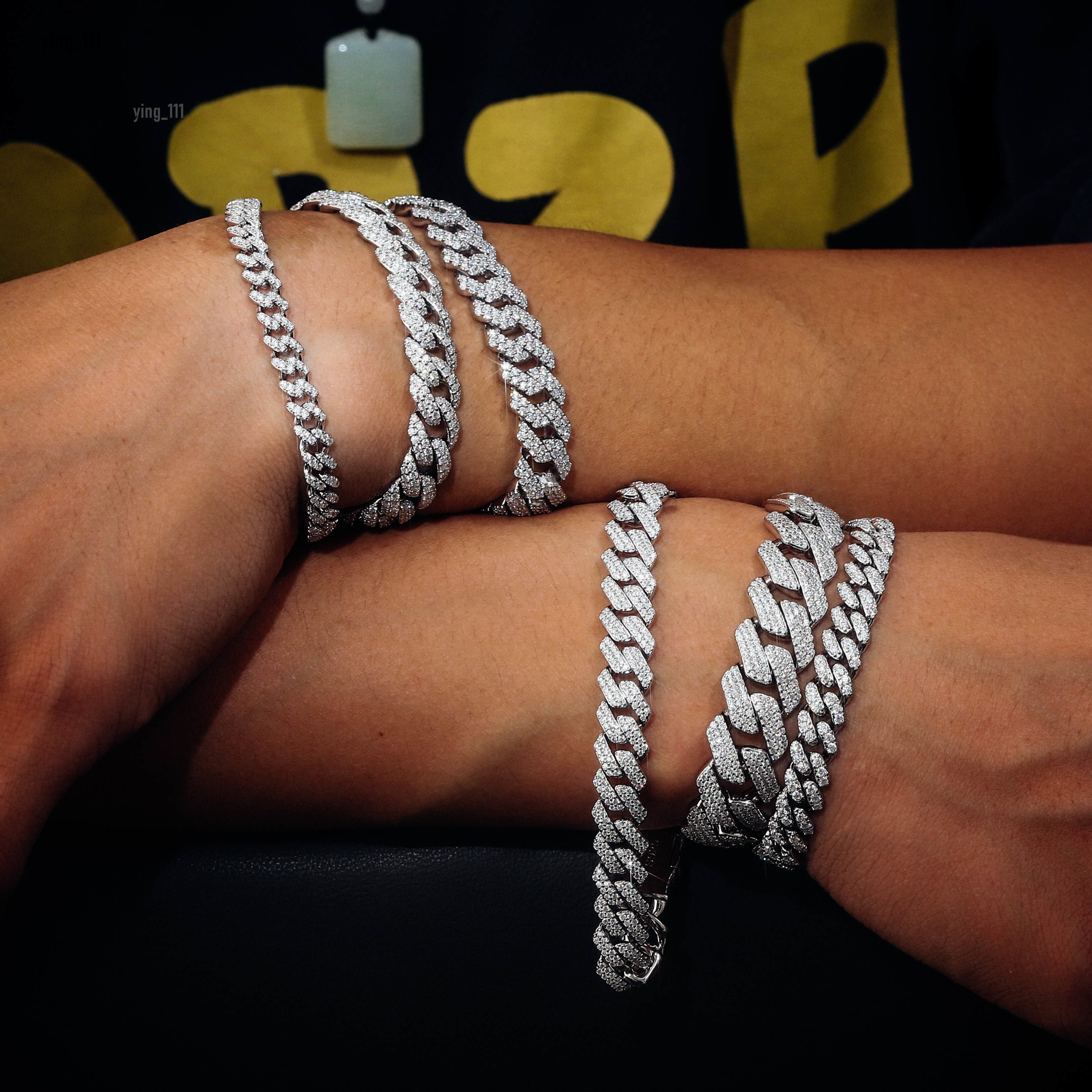 Hip Hop 6mm 8mm 10mm 12mm 15mm Moissanite Cuban Bracelet Miami Cuban Link Iced Out Bracelet 925 Silver Cuban Bracelet for Men
