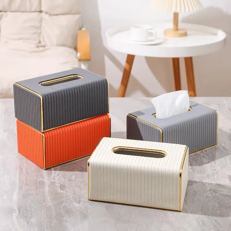 Decorative tissue boxhigh appearance level light leather tissue box used in els living rooms office princess room 250402