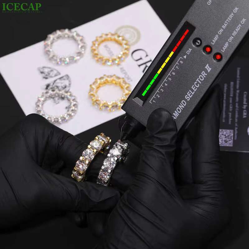 Luxury Custom VVS Moissanite Diamond Jewelry Ring Gold Plated 925 Sterling Silver Wedding Ring for Men Women Iced Out Charm Ring