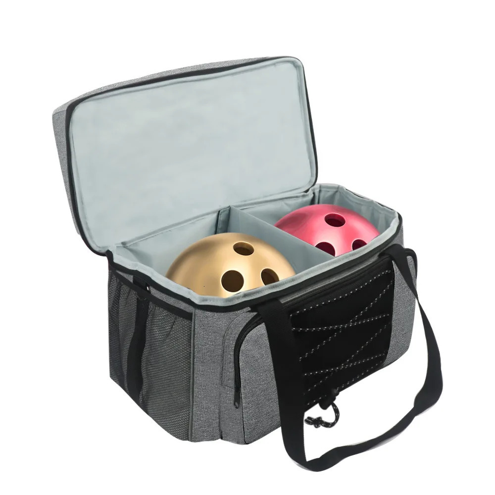 2 Bowling Bag Portable Bowling Bag with Paddle Stand Suitable for Double Bowling and a Pair of Mens Bowling Shoes 250409