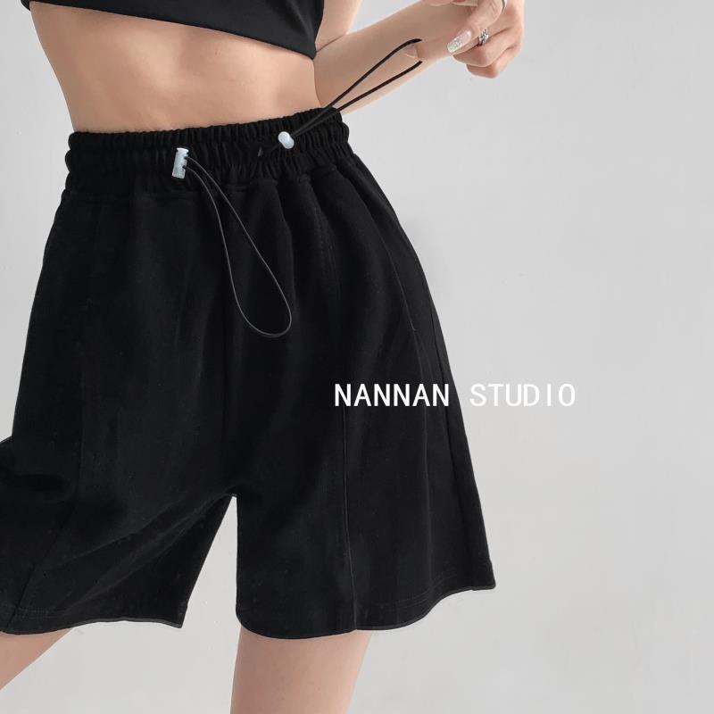 2025S Women s Designer Shorts Summer Spicy Street Slimming Sports Hot Pants Slimming Elastic Waist Loose 1/5 Casual Straight Middle Pants Fashion Beac