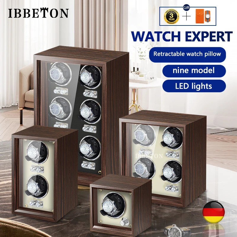 Wood Watch Winder High-End 2 4 6 Slot Automatic Watches Box with Mabuchi Motor Watch Shaker Cabinet Clock Storage Box 250407