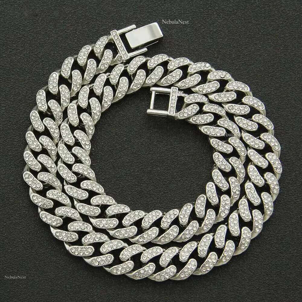 Cadena Cubana Hombre Moissanite Hip Hop Jewelry Gold Sier Men Necklace Cuban k Chain