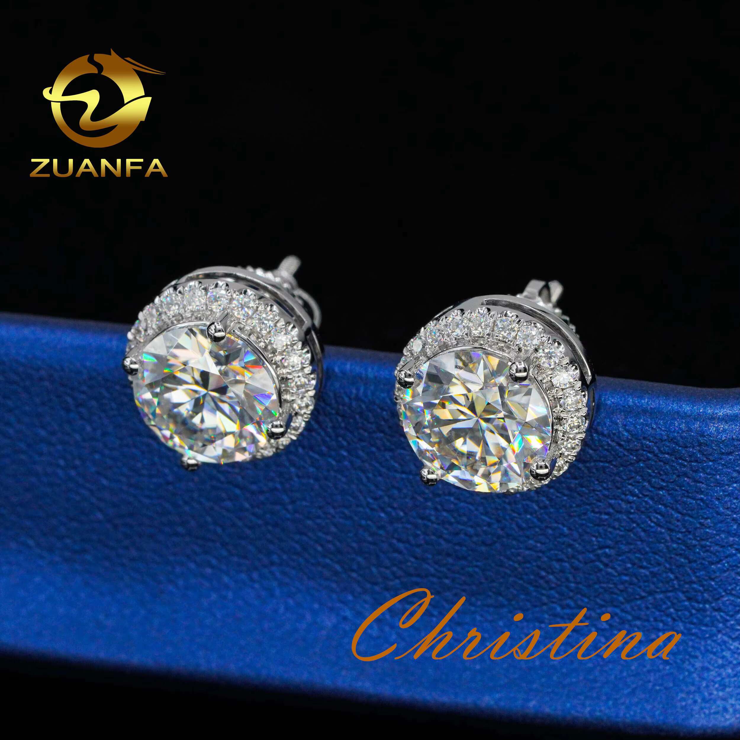 18k Solid Gold Screw Back Earring 4carats Highest Quality GRA Certificates Moissanite Stud Earring Dropshipping