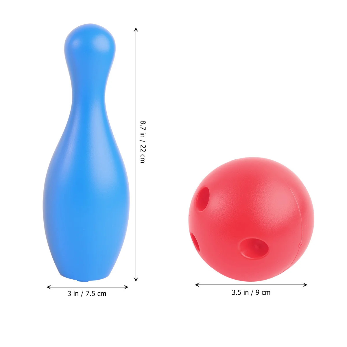 Plastic Bowling Toy Set 6-piece Bottle 2-piece Ball 22cm High Childrens Sports Toy Childrens Entertainment Education Safety 250409