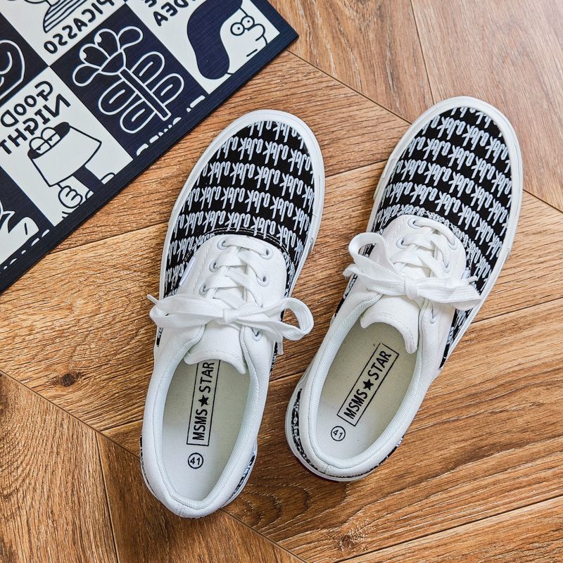 2025 Spring Breathable Canvas Shoes Korean Edition Versatile Harajuku Color blocked New Trendy Low cut Board Shoes