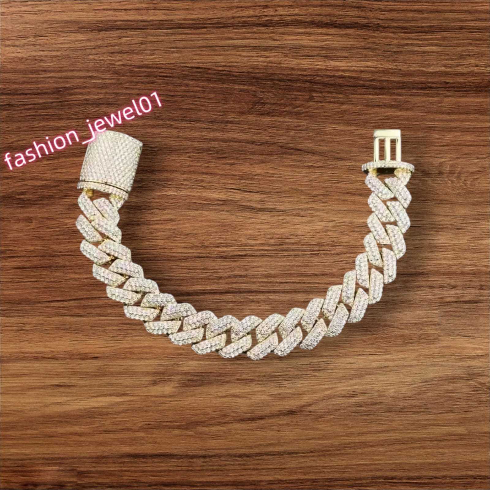 925 Sterling Silver Labgrown Moissanite Iced out Hip Hop Bracelet for Men Cheap Price Pass Diamond Tester Cuban Link Style