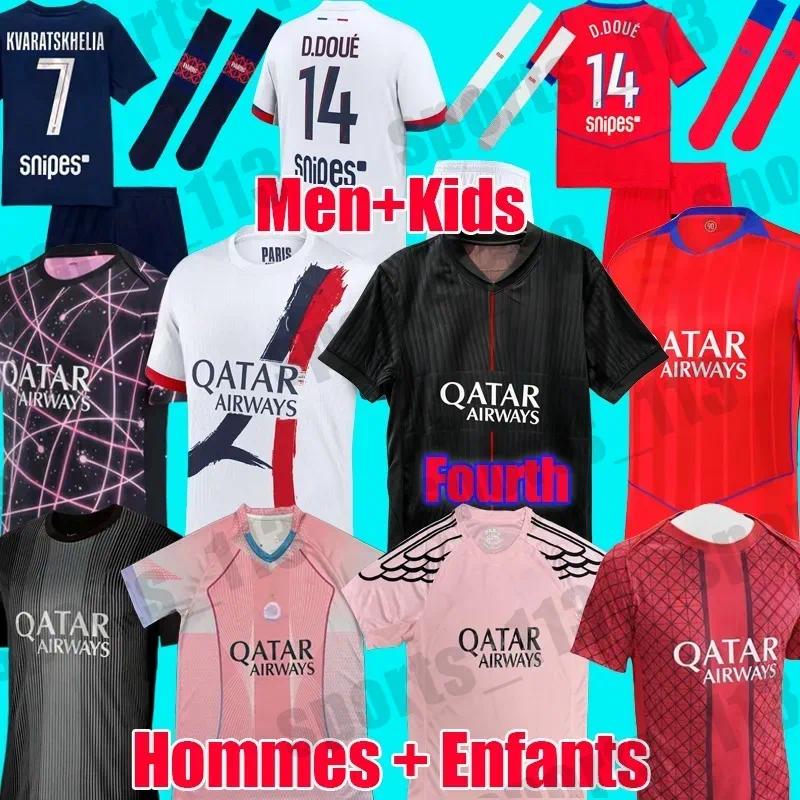 25 26 maillot de foot O. DEMBELE psges jersey hakimi G. RAMOS 2025 football shirts men soccer jerseys kids set equipment hommes enfants pink fourth 4th kit