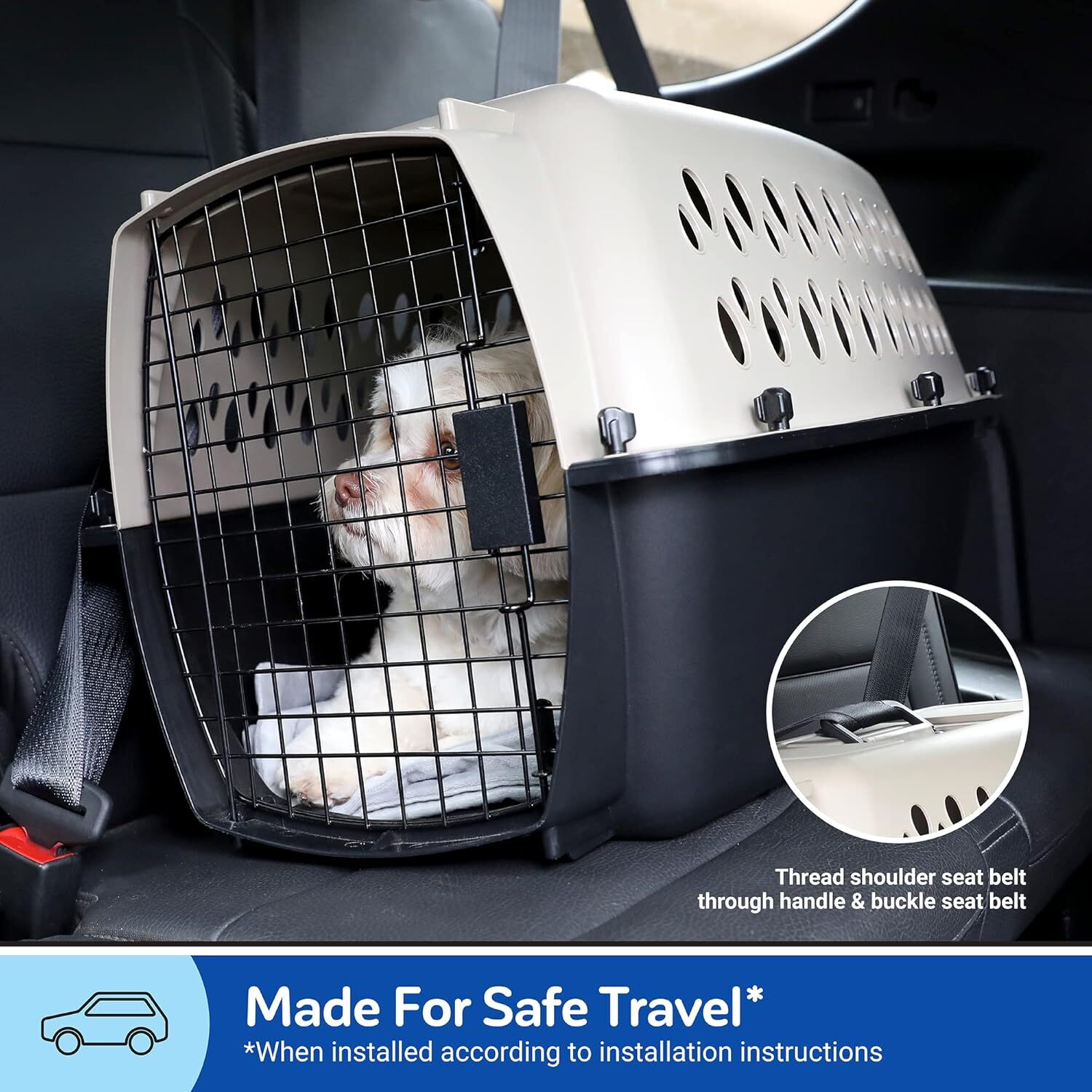 petmate vari dog kennel portable dog carriers crates for medium dogs airlinefriendly durable plastic pet carrier for home and travel 28 inches taupe