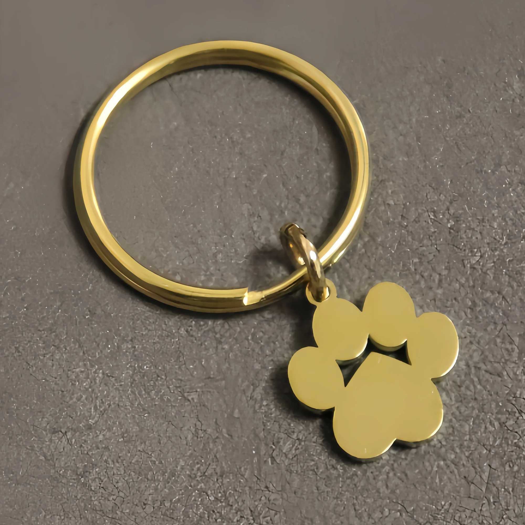 10Pcs 304 stainless steel keychain cartoon dog P steel colored fashionable keychain for car key pendantXJ250409