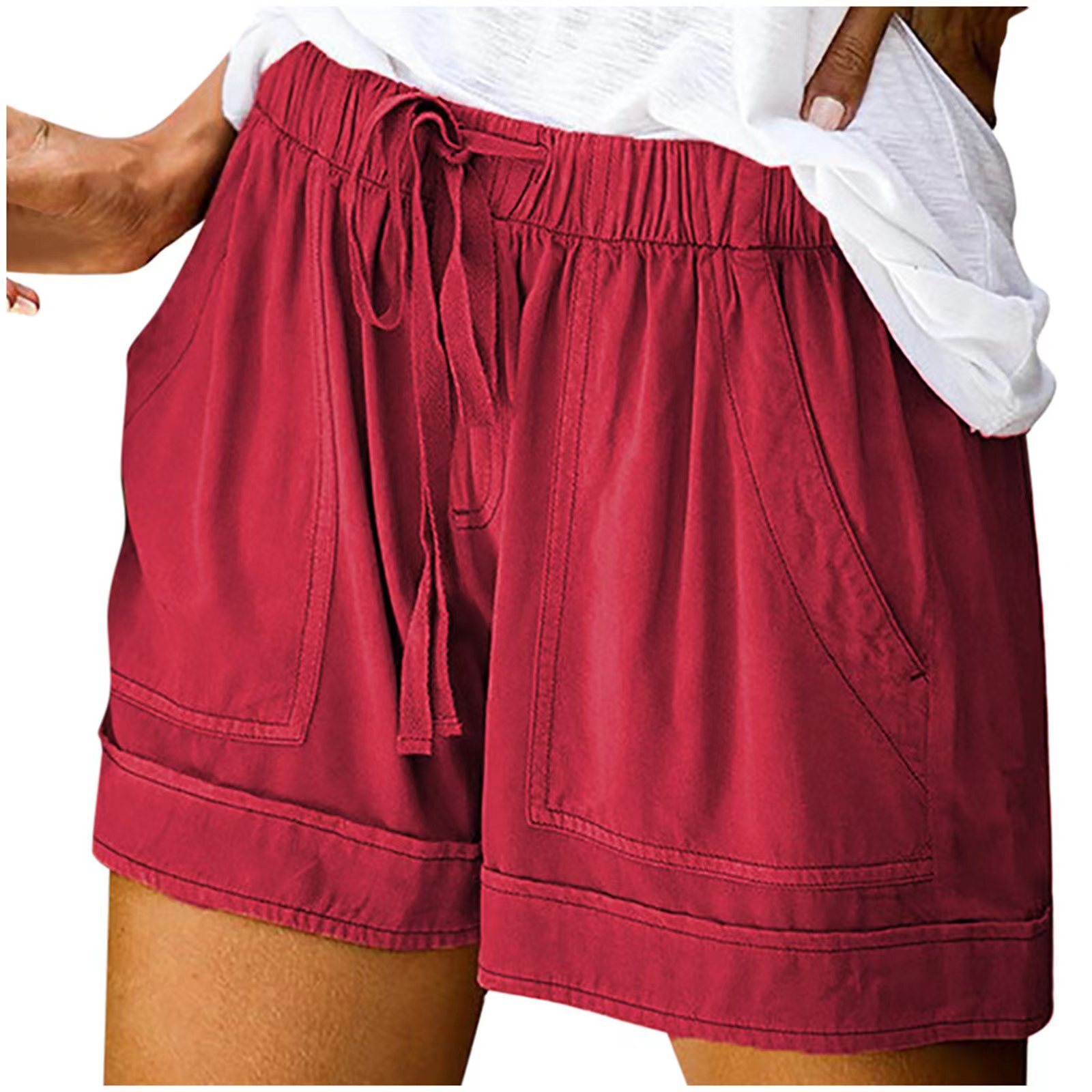 2025 New Designer Shorts Casual Women Summer New European Version High Waisted Lace Up Loose Wide Leg Shorts