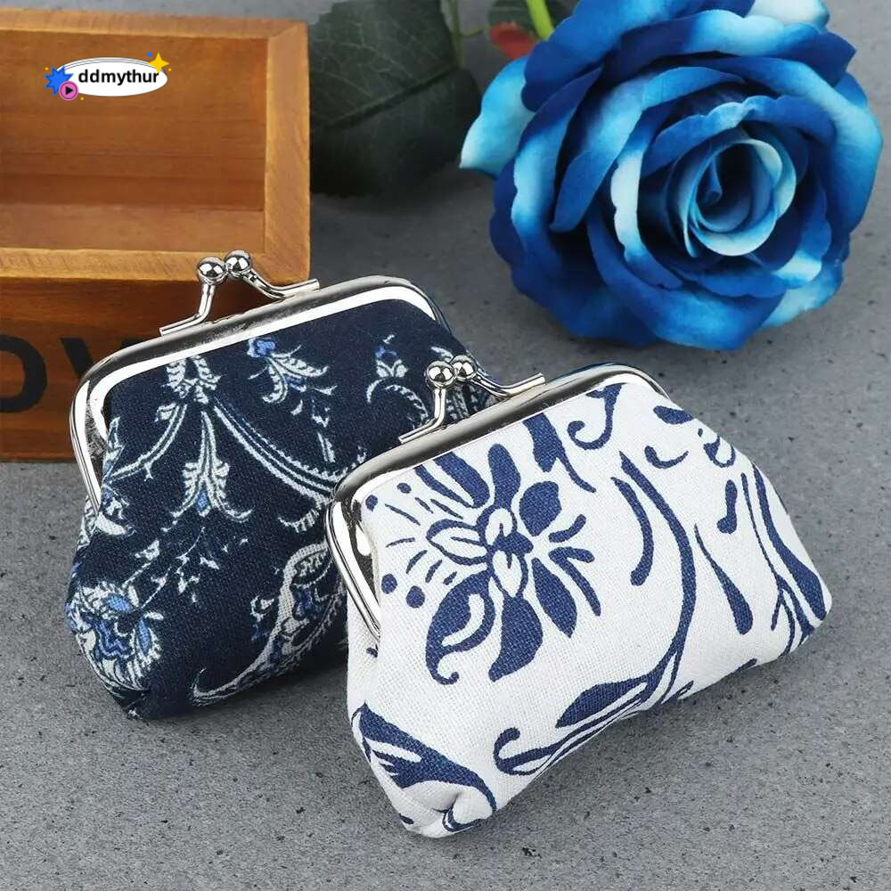 Women Printed Coin Purses Small Wallet Hasp Card Holder Handbags Clutch Money Bag Vintage Blue And White Porcelain Printing ddmythur