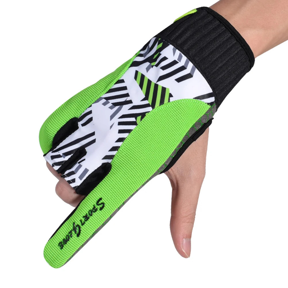 Three finger exposed bowling gloves wrist support adjustable tight non slip silicone pattern sports gloves 250409