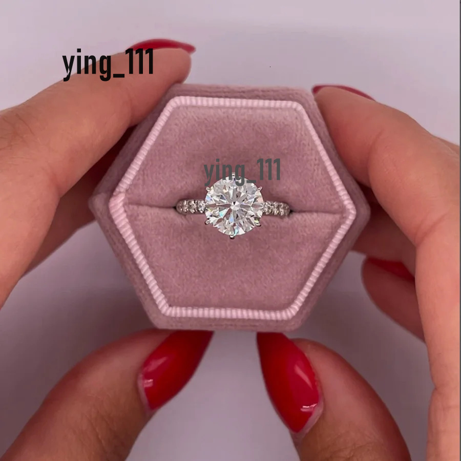 AEAW 14K White Gold Round Cut Lab Grown Diamond Engagement Ring 2 Carat CVD HPHT Lab Grown Diamond Engagement Ring Set IGI