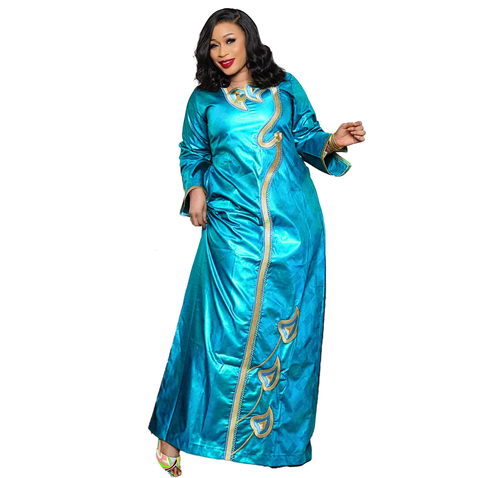 African Attire for Women Bazin Riche ed Large Elegant Party Dress 250409