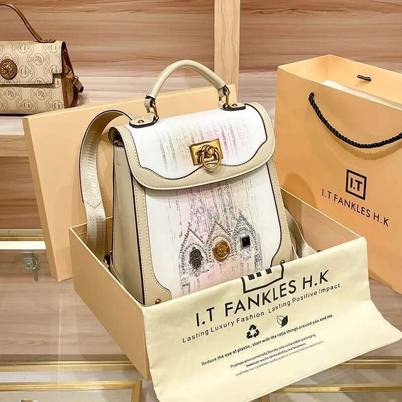 Women's Bags Brand genuine leather shoulder bag for women's 2024 new summer high-end fashion travel small backpack, handbag