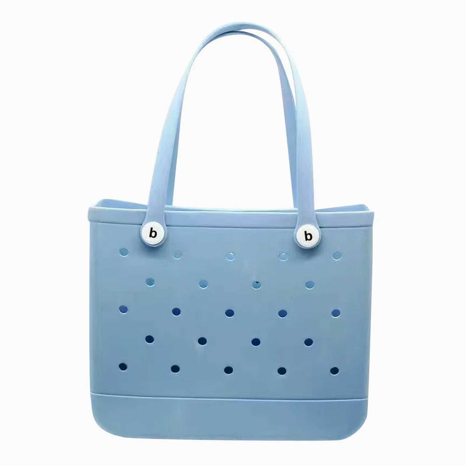 Large Boggs Beach Bag Summer EVA Beach Basket Wen Picnic Tote Bag Holes Waterproof Handbag Pouch Shopping Shoder Bag Z2504095