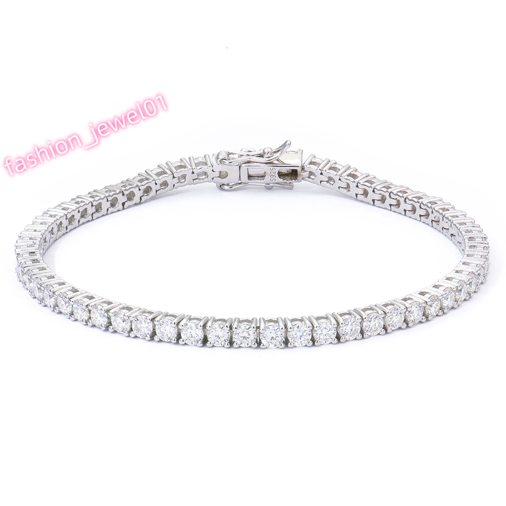 Trueya Jewelry Wholesale Iced Out Gold Plated Pass Diamond Tester Clustered VVS Silver Moissanite Tennis Bracelet Link Chain