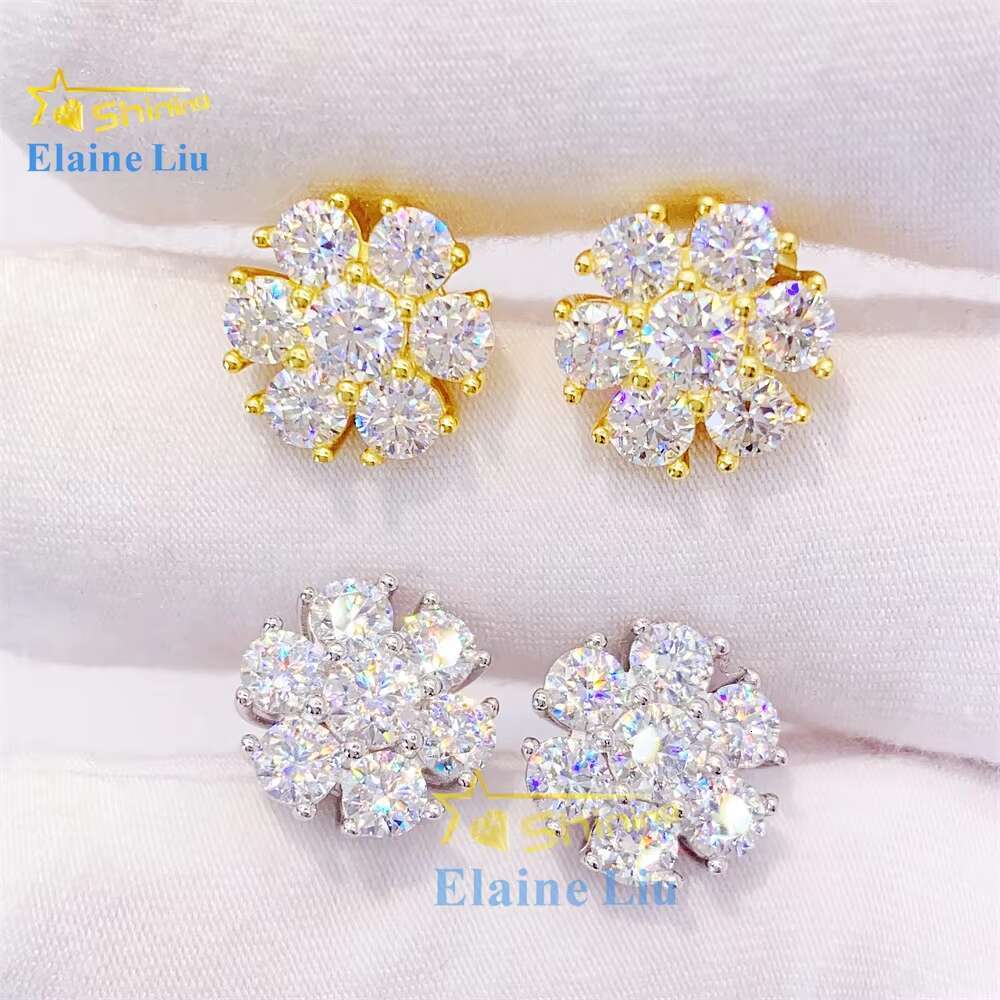 Pass Diamond Tester High Quality 925 Sterling Silver Women Hot Selling Fashion Jewelry Vvs Moissanite Stud Earrings