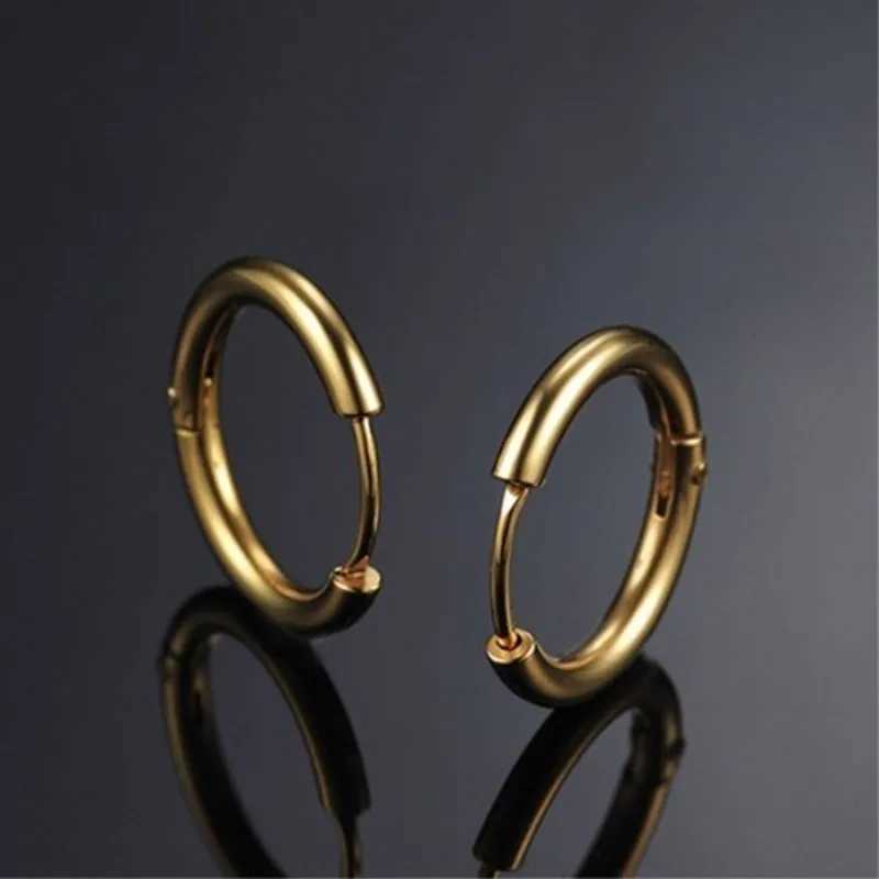 8/10/12/14/16/18/20mm Stainless Steel Huggie Hoop Earrings for Women Men Z250408