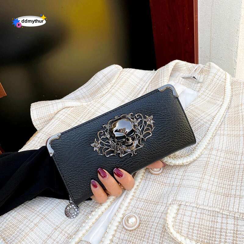 Design Women Long Purses Skull style For Ladies Girl Money Pocket Card Holder Female Wallets Phone Bag ddmythur