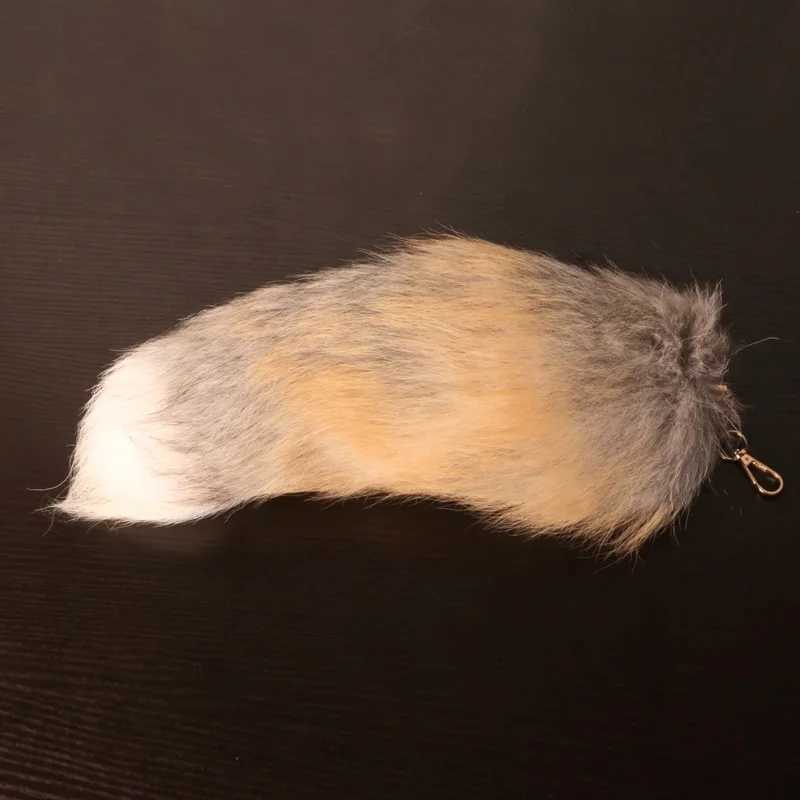40cm wolf tail fur keychain womens fur Pom keychain ring charming car keychain holder package accessoriesXJ250409
