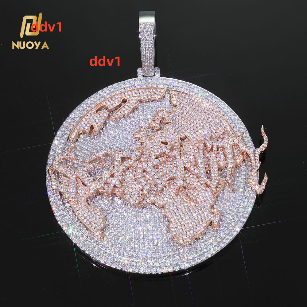 NUOYA Round Rose Gold Plated Letter Pendant Personalized Hip Hop Necklace Custom Name Charm Jewelry Customizable