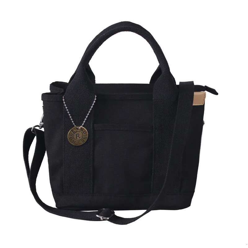 Zipper Single Shoulder High-End Lunch Handheld Layered Canvas Women's Bag