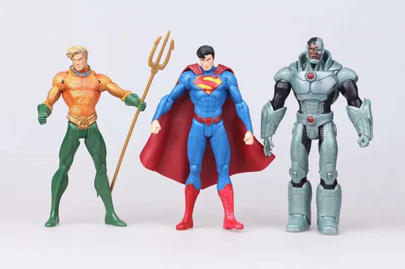 7 pieces/batch DC Justice League Flash Aquaman Superman Wonder Woman PVC action character collectible model toys X250409