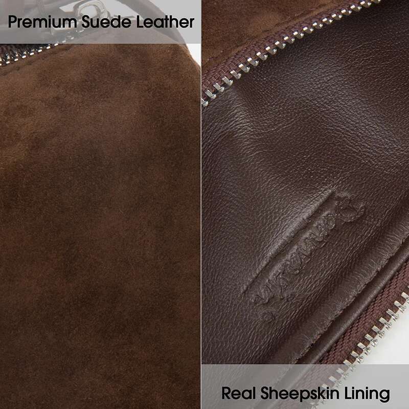 Donna-In First Layer Suede Handbag For Women Sheepskin Genuine Leather With Shoulder Strap Bag Mini Square Pen Container Shape