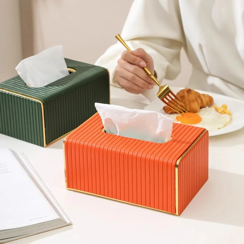 Decorative tissue boxhigh appearance level light leather tissue box used in els living rooms office princess room 250402