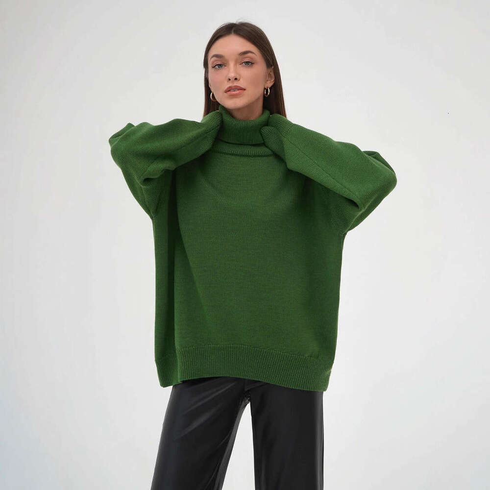 Solid Color Turtleneck 2025 Autumn Winter Comfortable Loose Classic Versatile Elegant Pullover Sweater women's knitwear