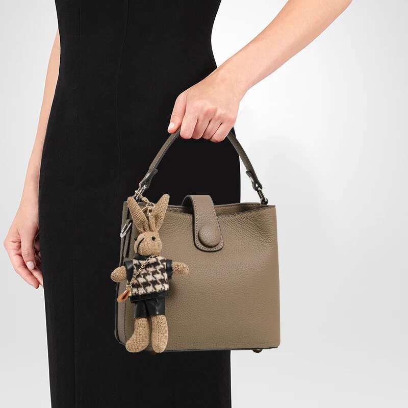 Women's 2025 New Bucket Genuine Leather Women's High-End Shoulder Cross-Body Bag Handbag