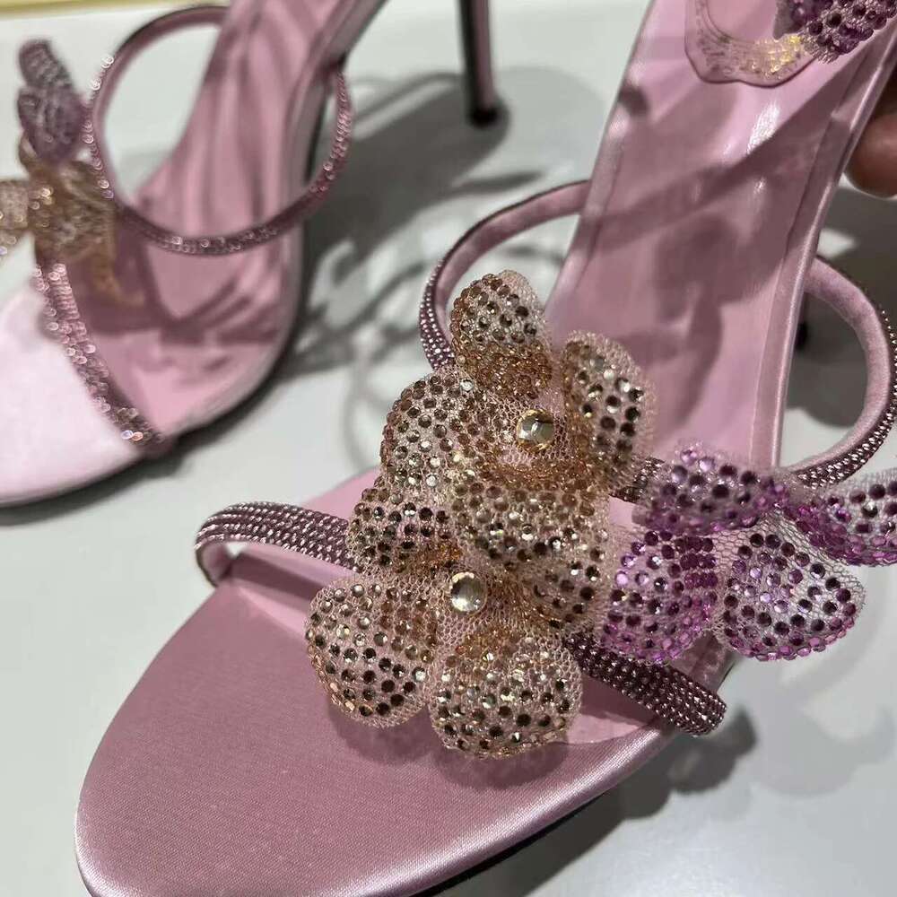 Pink wer Rhie High Heels Women's Sandals Sexy Rose Red Designer with Wrap Prom Party Women Shoes