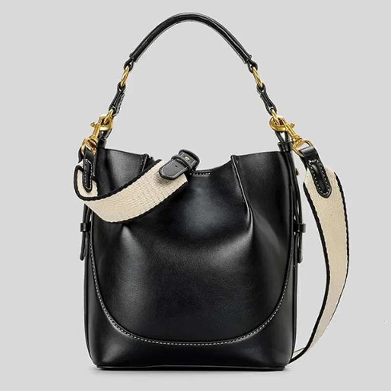 Designer Women Handbags Bucket Bag Pu Leather Shoulder Crossbody Bags With Wide Strap Tote Purses