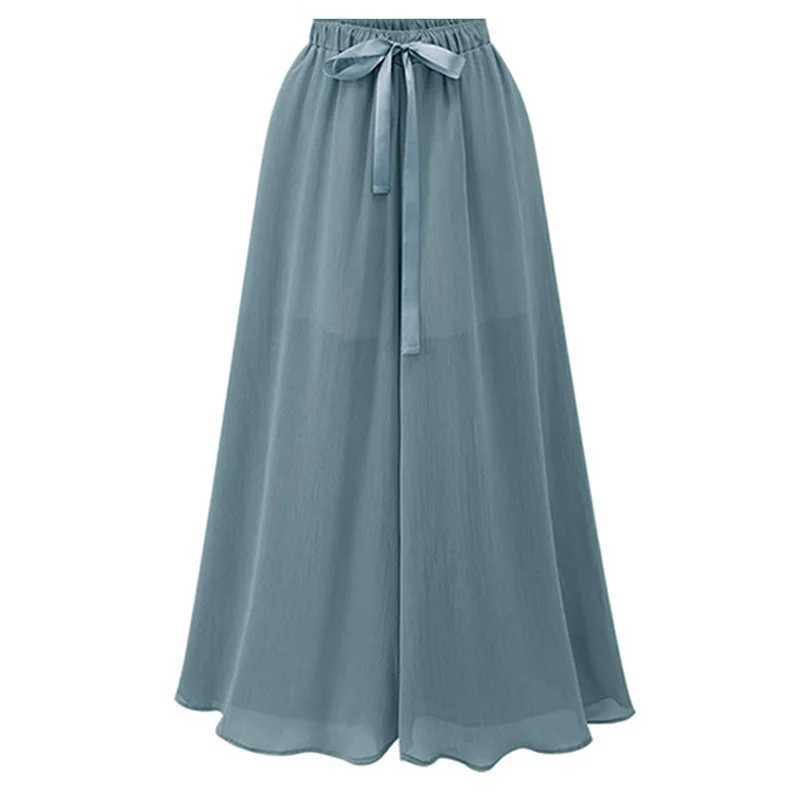 Summer thin womens wide leg pants fashionable loose ankle length pants black green red Asian sizes M-5XL 6XL 7XLXJ250403