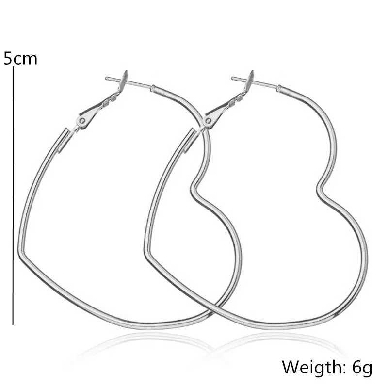 New Fashion Heart Shape Hoop Earrings For Women Fashion Ear Jewelry boucle oreilles femmes Hyperbole Brincos Bijoux Gift EB2095 Z250408