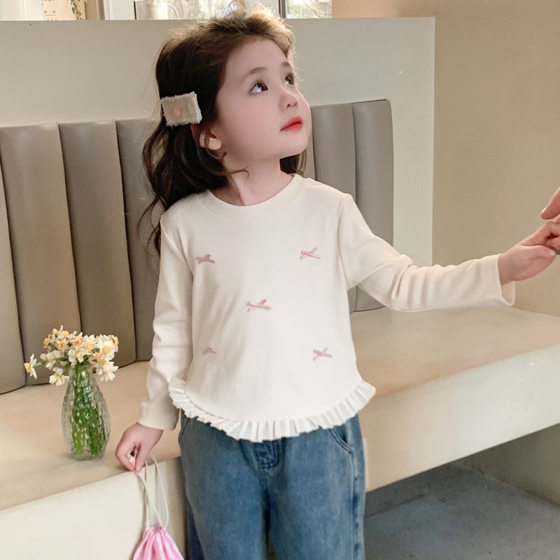 Ddmyshoesvip Girls Long Sleeved T Shirt For And Autumn New Style Western Style Children S Base Shirt Girls Baby Spring Outfit Lace Top