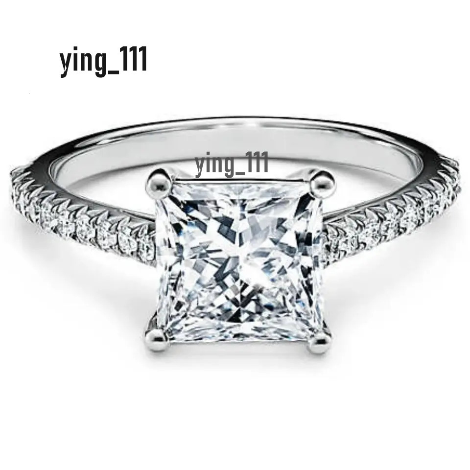 100% 14k 18k White Gold 1ct DEF Color VS CVD HPHT Princess Cut Engagement Wedding Lab Grown Diamond Band Ring Christmas Gift IGI