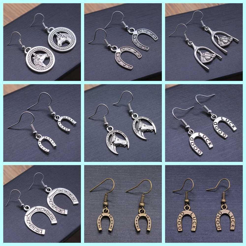 Vintage Lucky Horseshoe Pendant Dangle Drop Earrings For Women Girls Good Luck Jewelry Fashion Jewelry Gift Z250408