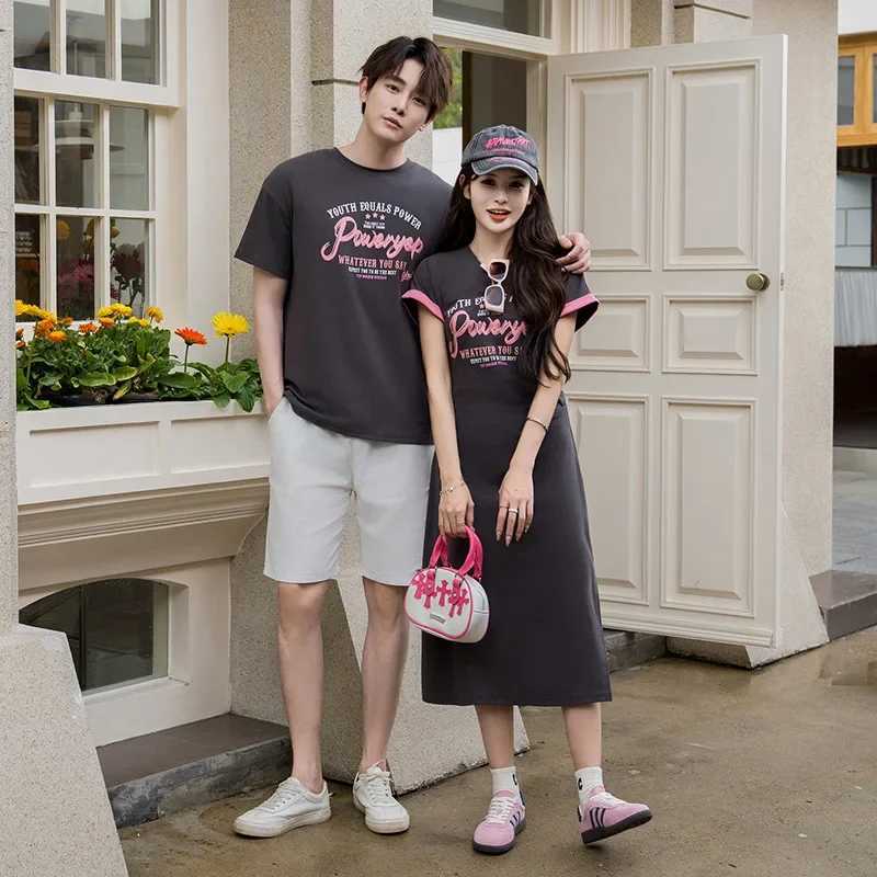 Parents and Children Match Korean Clothing Family Brothers and sisters Clothing Father son T-shirt Mother daughter Dress Womens Couple Style S2548