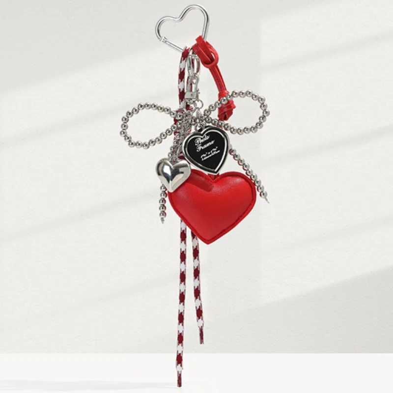 PU womens rope keychain bow charm pendant keychain jewelry girl gift bag decorationXJ250409