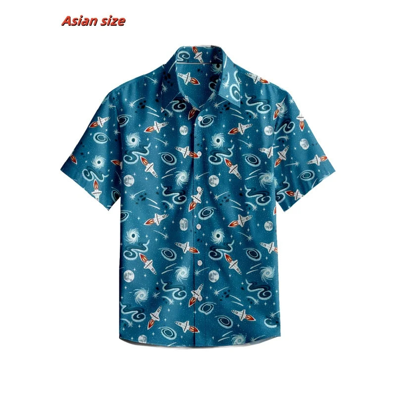 Colorful striped pattern Hawaiian mens summer T-shirt 3D printed short sleeved top casual lapel shirt unisex clothing 250408