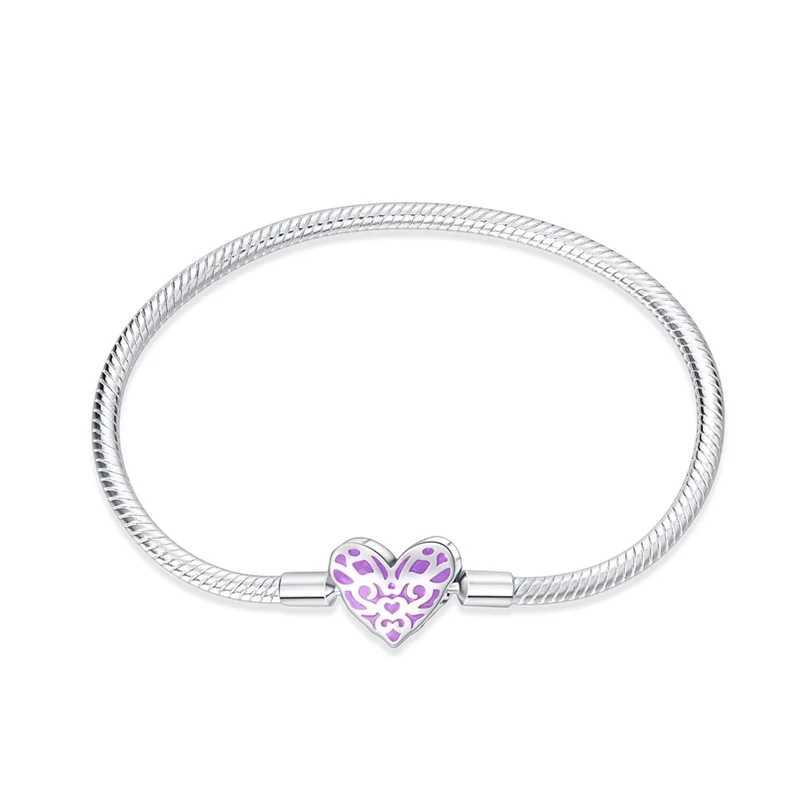 925 Sterling Silver Flower Shell Sun Moon Star Bracelet for Pan DIY Bracelet Ladies Jewelry GiftC250408