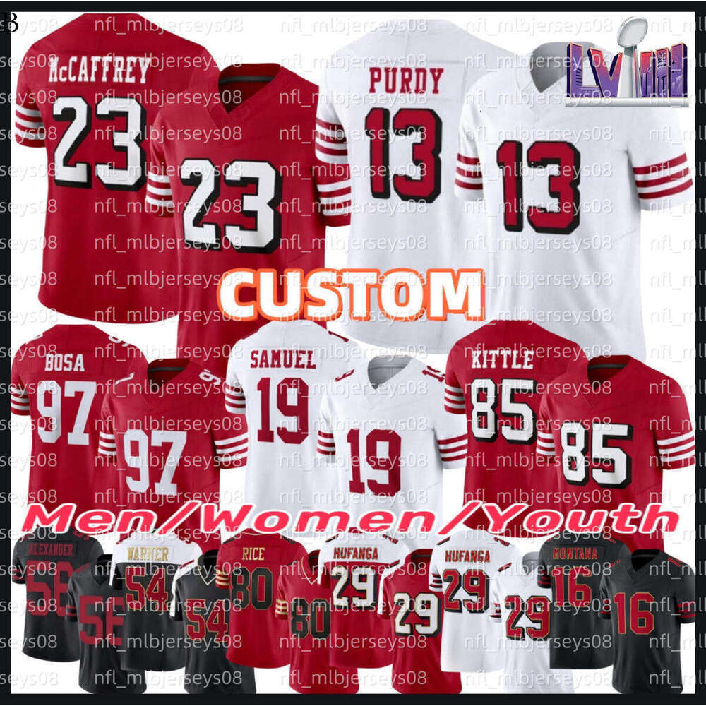Ricky Pearsall Deebo Samuel Sr Nick Bosa Jersey George Kittle Brandon Aiyuk Fred Warner Brock Purdy Christian McCaffrey Kyle Juszczyk NFL 49er Football Jerseys nnk