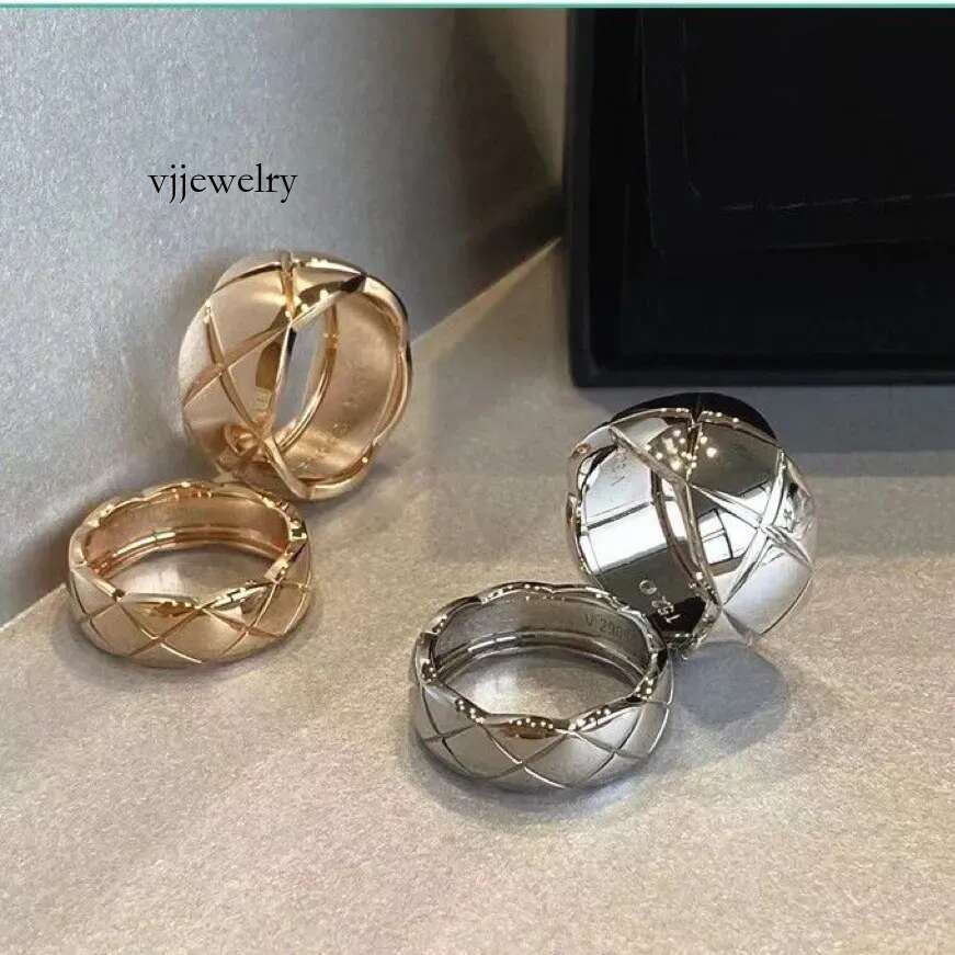 Women Sier Crush Rings Gold Emed High Quality Rhomboid Dias Ring Quilted Pattern Lends Graphic Shapes Original Collection Never Fade