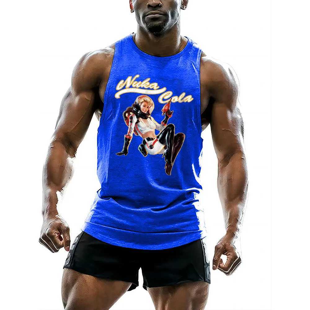 Sleeveless sports vest 2D dumbbell printing gym exercise summer crew neck adult vest quick dryingXJ250409