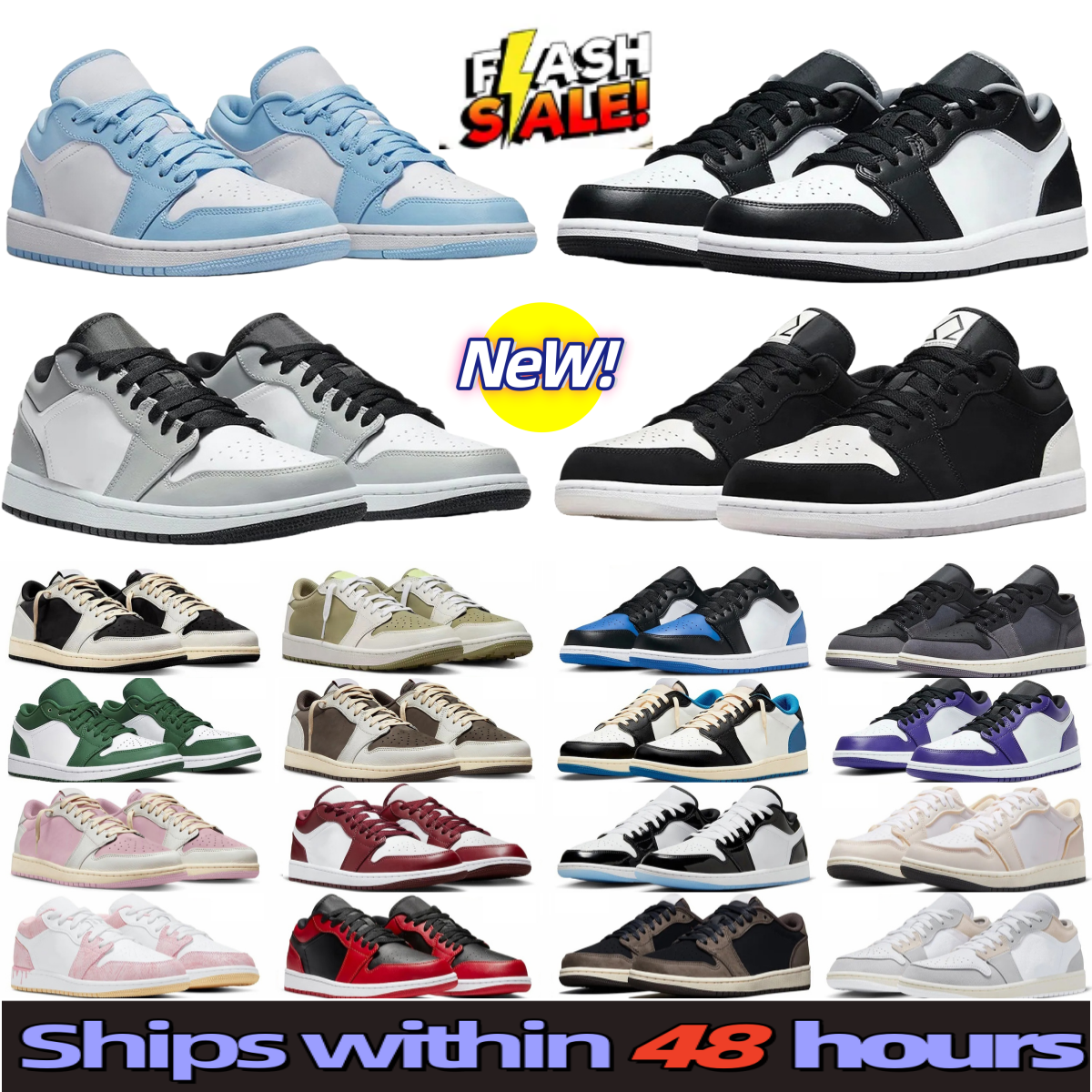 Basketball shoes J1 for men and women 1s outdoor sports shoes black and white panda, white and gray, white and brown, red, sneakers and casual shoes 36-46