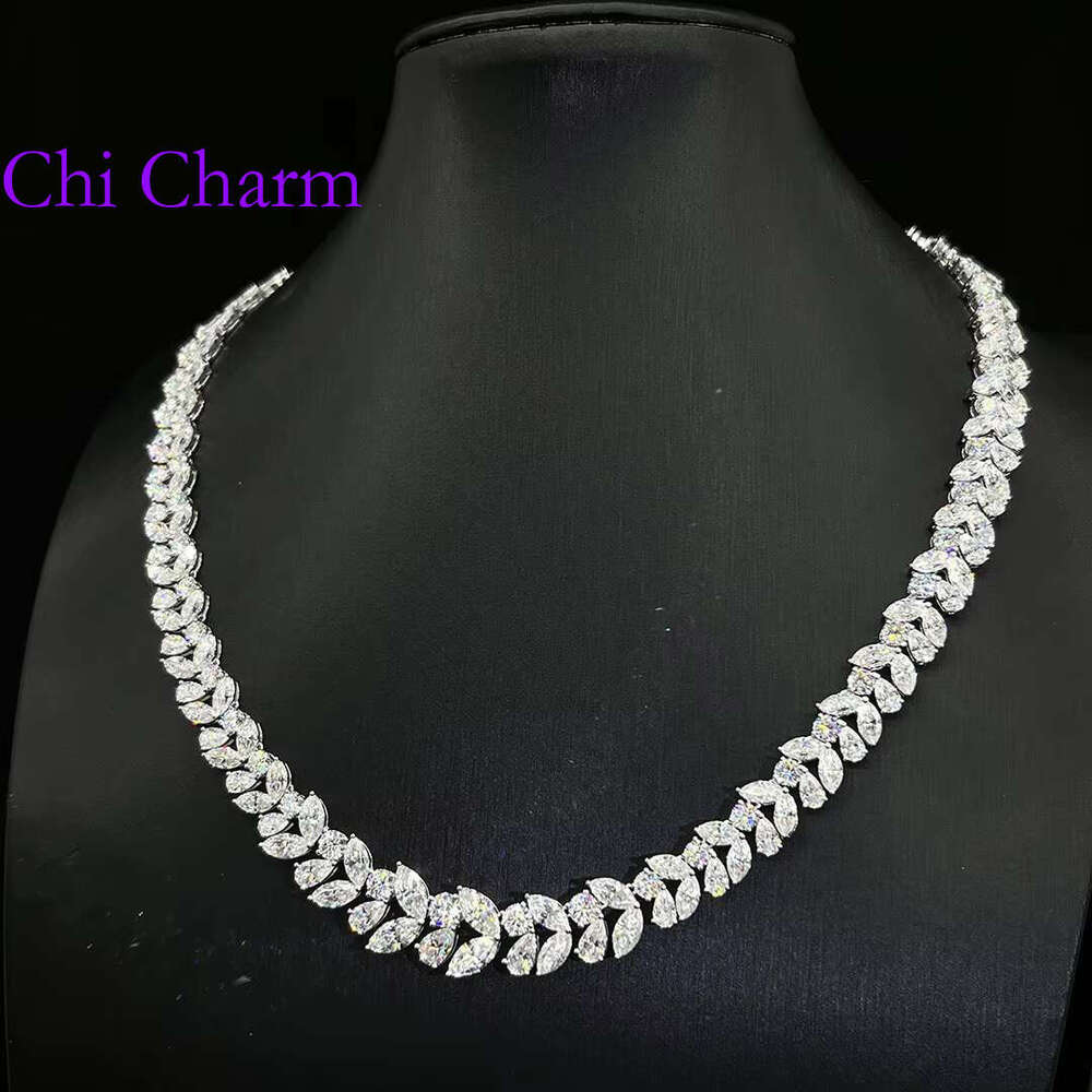 Pure sier electroplated platinum pyroxene exquisite jewelry with a width of 15mm, necklace, women's gift bracelet